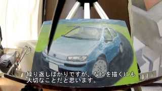 油絵の描き方　愛車を描こう　フィアット　プント Ｈow to draw oil painting　PART6　GoProHERO3+SilverEdition