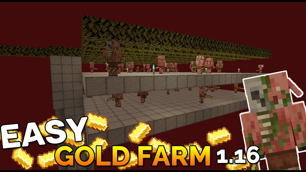 Minecraft Easy Gold Farm: How to make a Gold Farm in Minecraft 15.156 Nether  Update