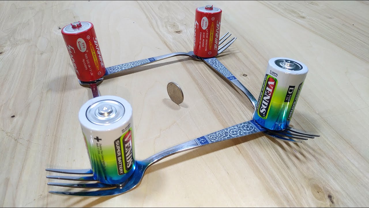 Battery, Fork and Coin Magic Trick YouTube