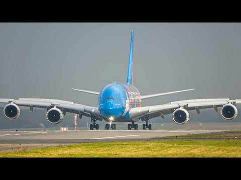 60 MINUTES PURE AVIATION - AIRBUS A380 LANDING, Departure, BOEING 747 ... (4K)