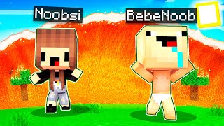 ¡APARECE UN TSUNAMI DE LAVA EN MINECRAFT! 😱🔥 BEBE NOOB Y BEBE NOOBSI MINECRAFT