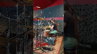 Giacomo Torti recording drums for ninth Hour Of Penance album