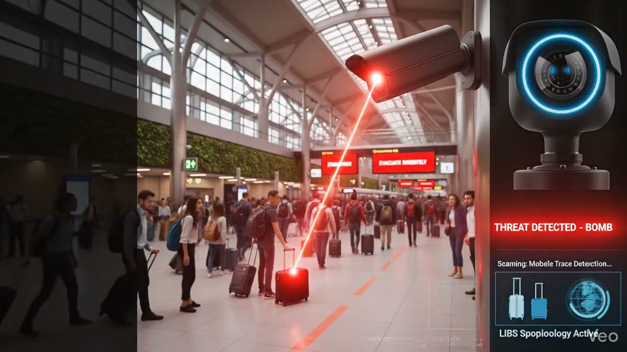 Camera Cum Bomb Detctor by Laser Rays while Public places save the Peoples by this Technology.