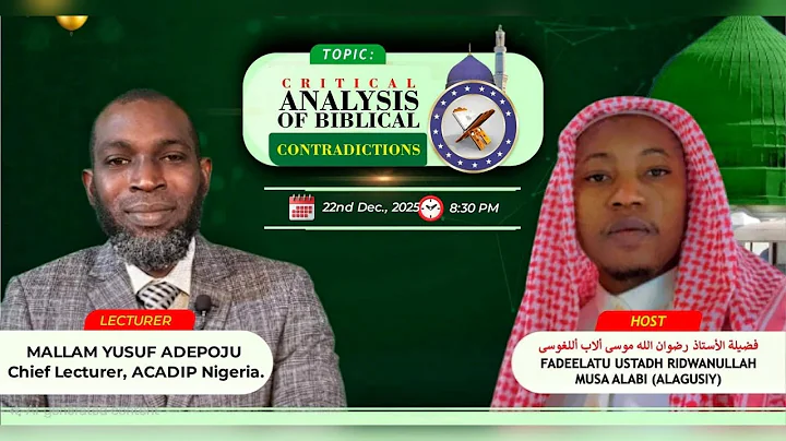 Mallam Yusuf Adepoju Sheds Light on Critic@l Analysis of Biblical Contr@di¢tion§. Host: Shk Alagusiy