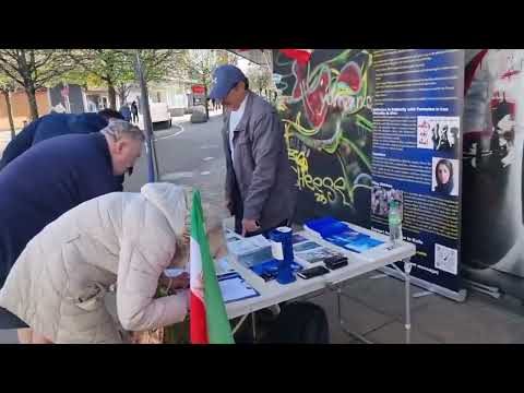 Portsmouth, England—April 2, 2024: Iranians Organize an Exhibition to Support the Iranian Revolution