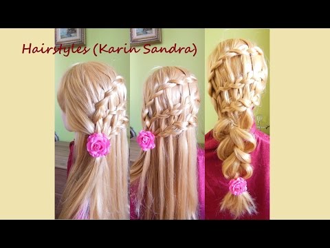 Triple Waterfall Braid Hairstyle|Hair Tutorial Hairstyles|Coiffure Triple Cascade De Tresses