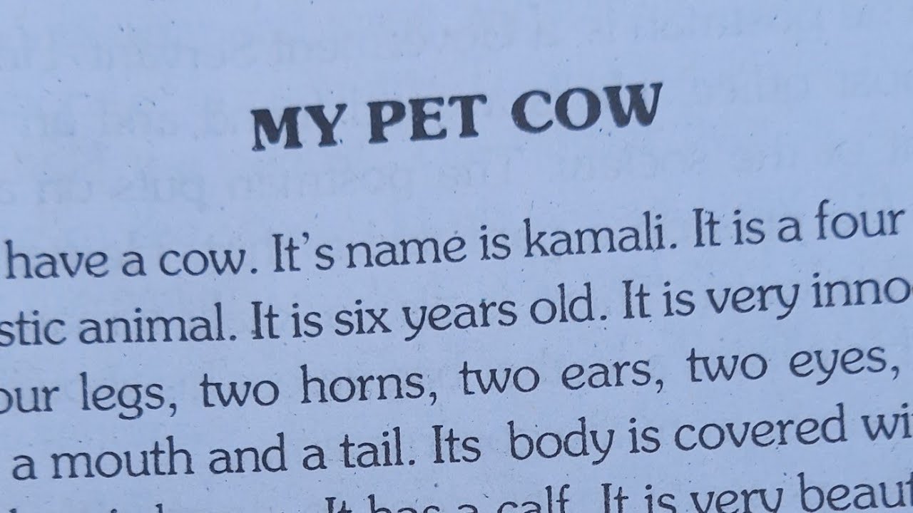 my pet cow essay 10 lines