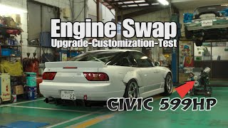 JDM Powerhouse: Civic Garage RCR Engine Swap Into Nissan Sileighty '98