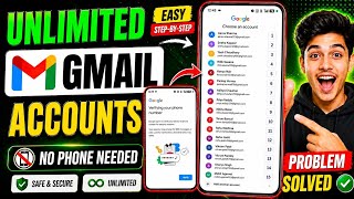 Create Unlimited Gmail Without Phone Number Verification 2026 ✅ | Working Trick 🔥