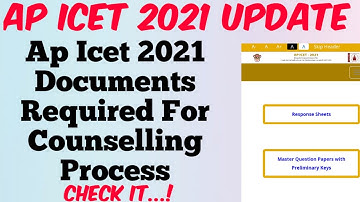 AP ICET 2021 COUNSELLING DOCUMENTS//COUNSELLING PROCESS//RESULT DATES//ICET DOCUMENTS REQUIRED..?
