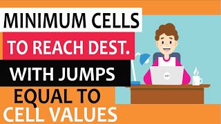 Minimum cells required to reach destination with jumps equal to cell values | dynamic programming