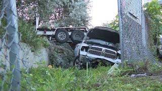 4 people hospitalized after pickup truck crashes off I-95 in Miami