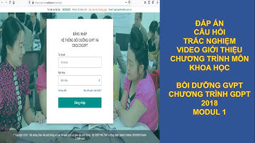 Đáp án Câu hỏi Trắc nghiệm Video giới thiệu Chương trình môn Khoa học Tiểu học Modun1