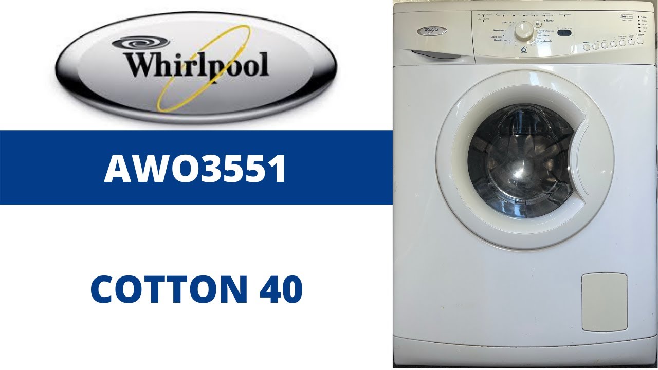 Whirlpool 6th Sense AWO3551 Washing Machine - Cotton 40