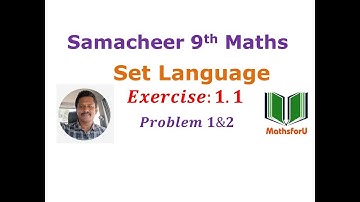 9th Samacheer Mathematics - Set Language-Exercise:1.1(1,2)