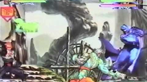 Evo2003 MvC2 5on5 Genghis vs Justin Wong