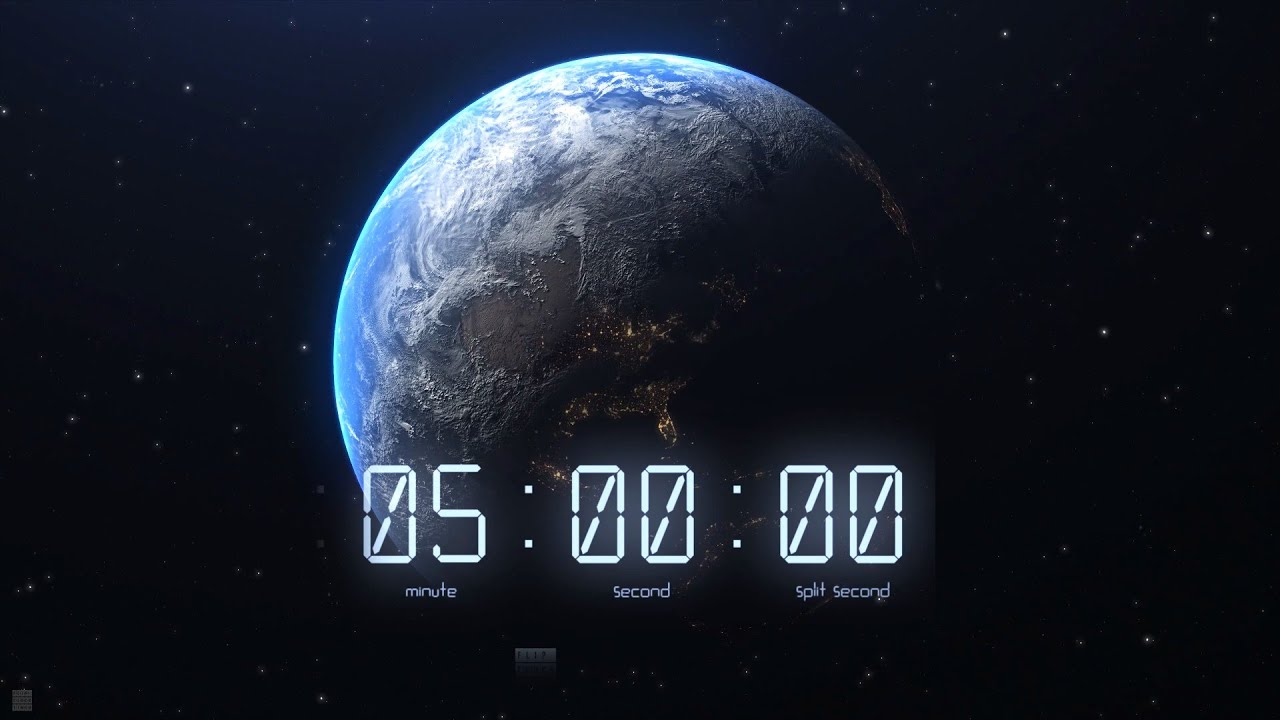 5 Minute Earth Timer 🌍 Digital Countdown | No Music | 4K Ultra Focus ...