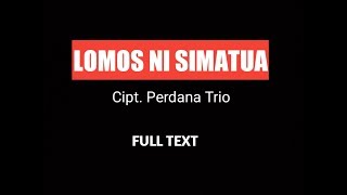 Perdana Trio | Lomos ni simatua (full lirik)