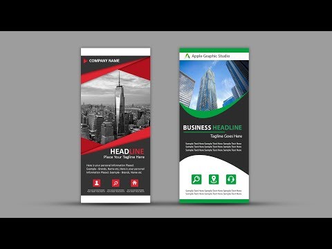 How To Design Roll Up Banner for Business | Photoshop Tutorial