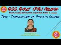 Transcription of Phonetic Symbols (By Ms. Sanju Sharma Asst. Professor, English Literature)