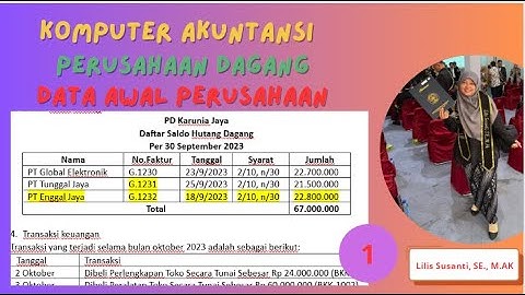 Cara Membuat Data Awal Perusahaan Menggunakan Komputer Akuntansi  dengan aplikasi MYOB Accounting