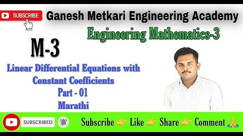 Linear Differential Equations with Constant Coefficients | Engineering Mathematics-3 | Part -01