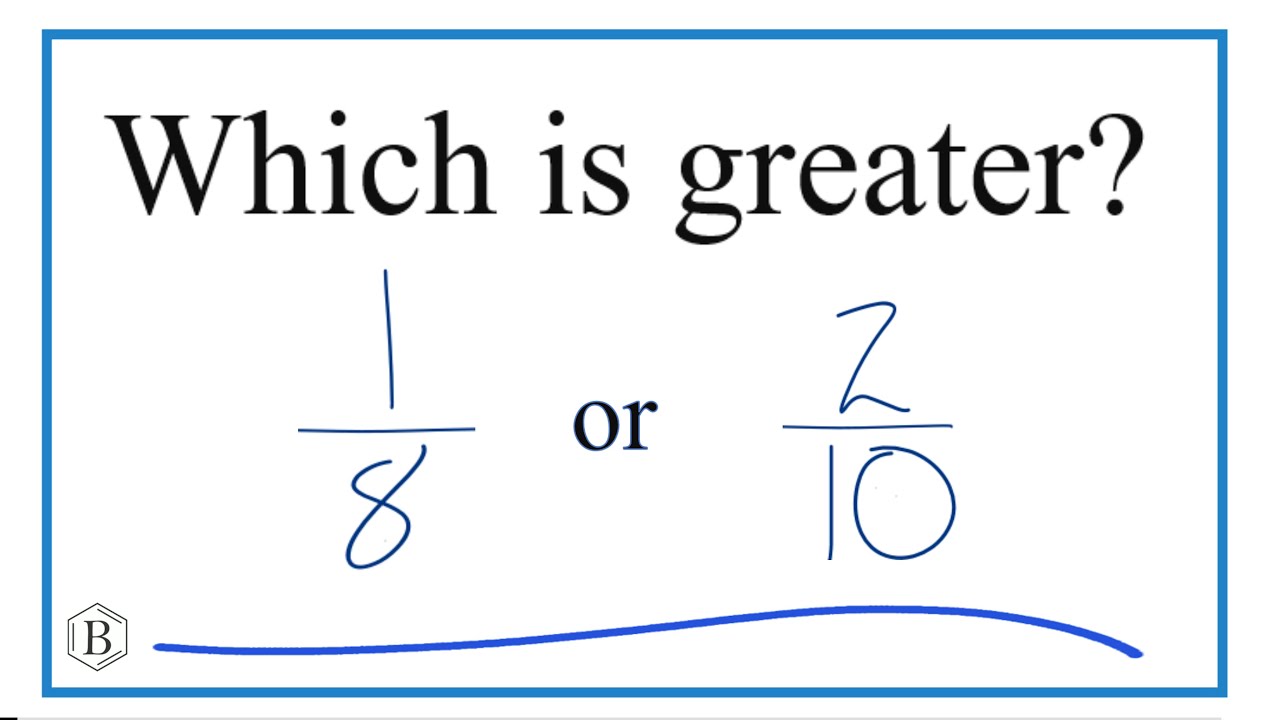 Which fraction is greater 1/8 or 2/10 ? - YouTube