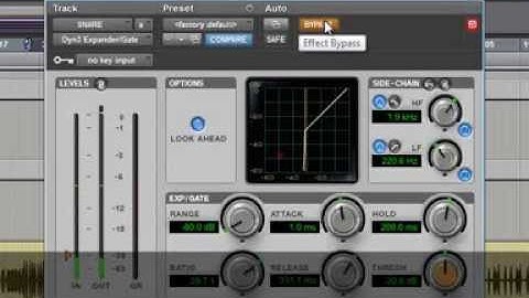 Using Dyn3 Gate on a snare drum track in Pro Tools.