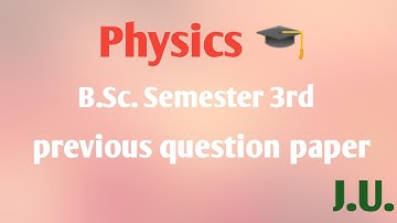 B.Sc semester third question paper of physics || Jammu university ||  papers of Jammu university ||