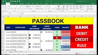 How to make bank passbook Excel Sheet