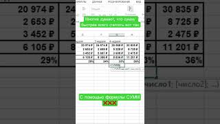 Самый быстрый способ посчитать сумму в Эксель #shorts #excel #эксель Самый быстрый способ посчитать сумму в Эксель #shorts #excel #эксель
