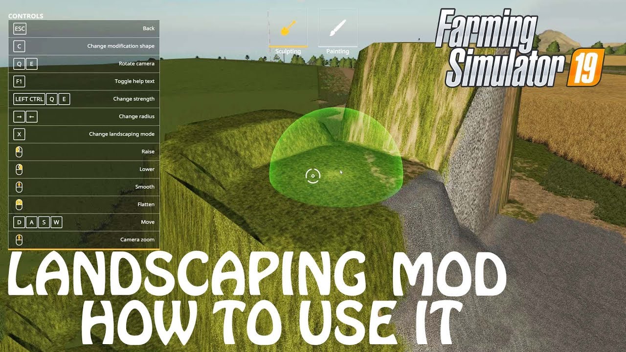 stærk godtgørelse Våbenstilstand LANDSCAPING BRUSH MOD in Farming Simulator 2019 | HOW TO LEVEL GROUND /  FLATTEN | PS4 | Xbox One - YouTube