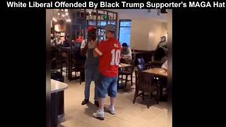 White Liberal Offended By Black Trump Supporter's MAGA Hat