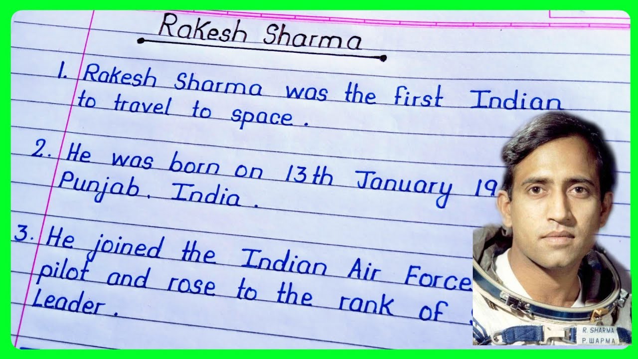 10 Lines Essay on Rakesh Sharma in English Rakesh Sharma Essay in