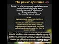 The power of silence | #sacredsilence #telepathy #spiritualteachings #silence