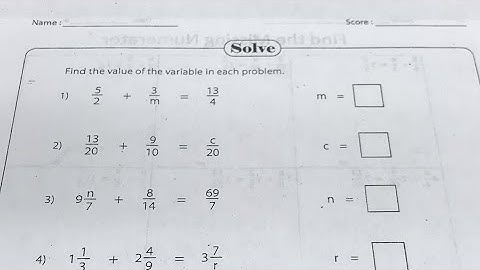 Missing Numerator Missing Denominator