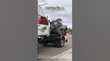 Garbage Truck Picks Up Broken Recycling Bin 😱 #shorts #garbage #broken
