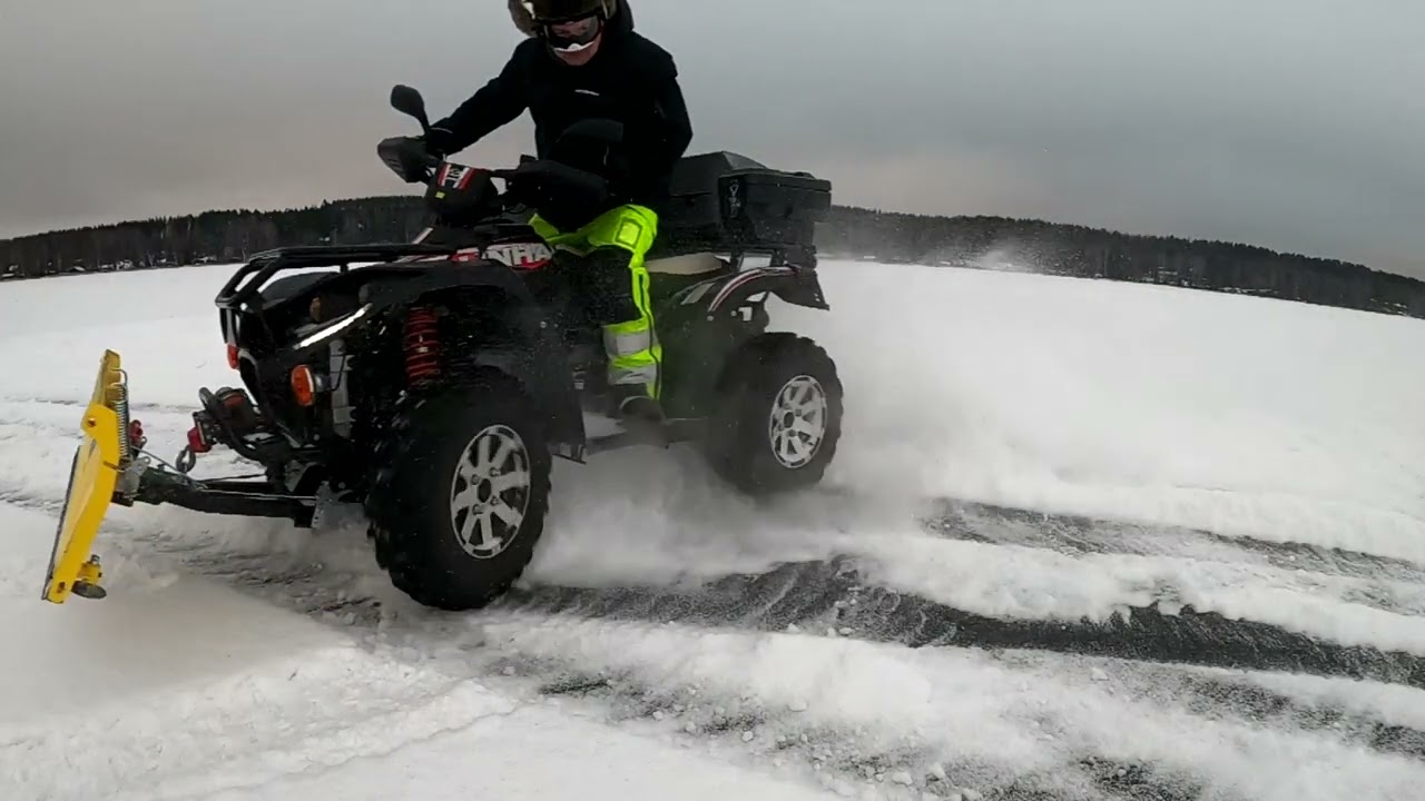 Winter ATV Riding & Snow Plowing in Finland | Linhai 500