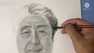 Portrait Shinzo Abe prime minister drawing
