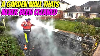 Unbelievable Garden Wall Transformation with Hot Pressure Washing