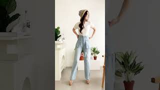 Loose Jeans Highwaist Hips - Celana HW Loose Lolly Hip Pocket RK612 - Celana Jeans Loose Baggy HW Light