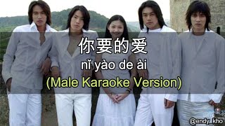 Ni Yao De Ai - 你要的爱 F4 Ost Meteor Garden  (New Version Arrangement ] 伴奏 KTV Male Key pinyin lyrics