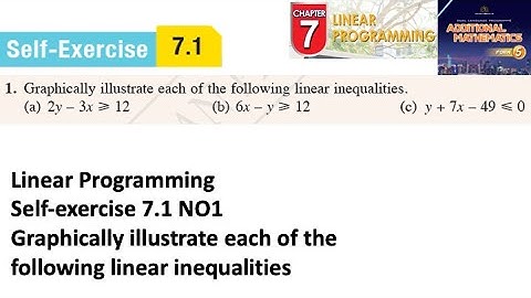 Linear programming self-exercise 7.1 Q1 latihan kendiri 7.1 add maths kssm Pengaturcaraan form 5
