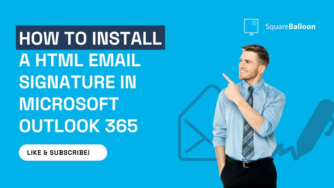 How to install a HTML email signature in Microsoft Outlook 365 - YouTube