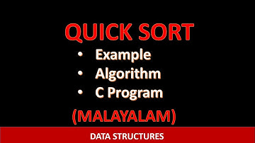 Quick sort | Malayalam tutorial