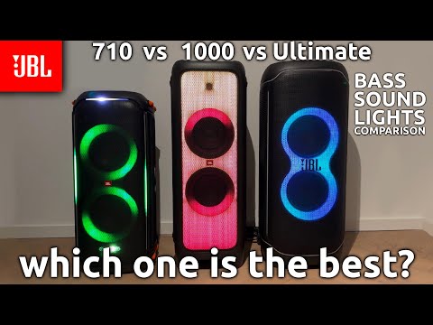 видео: JBL Partybox 710 vs 1000 vs Ultimate - Bass, Sound and Lights Comparison