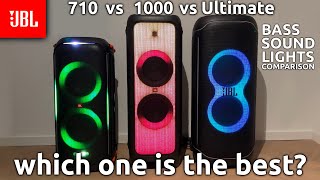 JBL Partybox 710 vs 1000 vs Ultimate - Bass, Sound and Lights Comparison