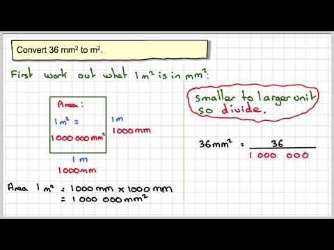 Converting units of area mm squared to m squared 