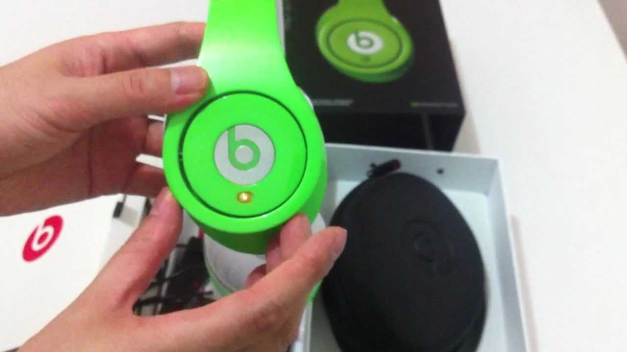 Green Beats by Dr.Dre studio headphones Unboxing YouTube
