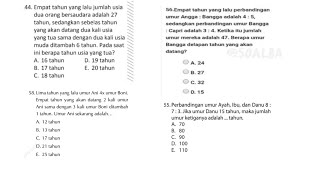 Cara mengerjakan soal-soal Perbandingan Umur dengan logika sederhana